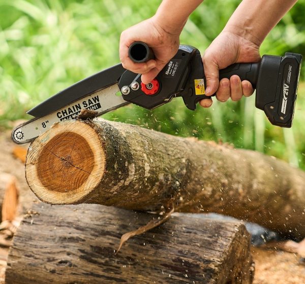 8 In Mini Chain Saw SEESII SC8B Cordless Electric Battery Brushless Chainsaw