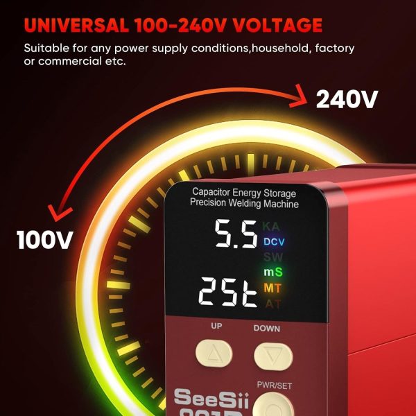 Seesii 801D Spot Welder 12KW Capacitor for 0.1-0.3mm Nickel Strip - Image 4