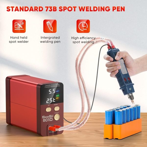 Seesii 801D Spot Welder 12KW Capacitor for 0.1-0.3mm Nickel Strip - Image 6