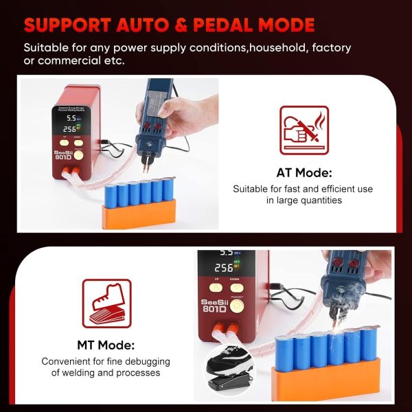 Seesii 801D Spot Welder 12KW Capacitor for 0.1-0.3mm Nickel Strip - Image 5
