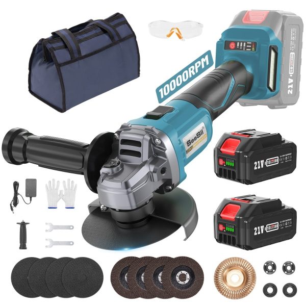 SEESII AG0200S Cordless Angle Grinder 4-1/2",  10,000RPM Brushless - Image 3