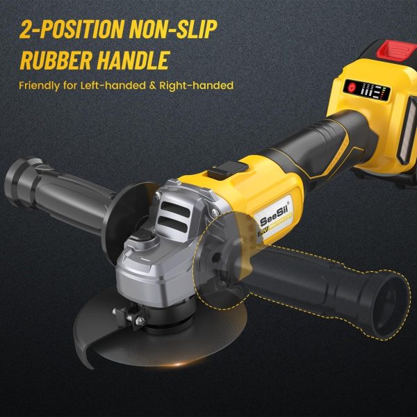 SEESII AG0200S Cordless Angle Grinder 4-1/2",  10,000RPM Brushless - Image 7