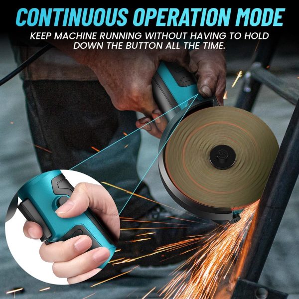 SeeSii AG100 Compact 4" Cordless Angle Grinder,19500RPM 180° Rotatable - Image 6