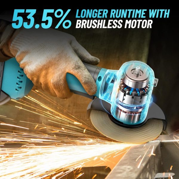SeeSii AG100 Compact 4" Cordless Angle Grinder,19500RPM 180° Rotatable - Image 5