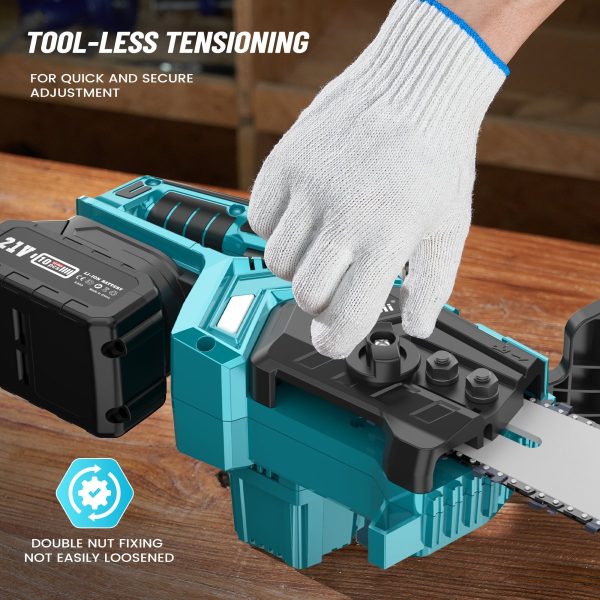 SeeSii M12 Ace Battery Chainsaw 12 Inch with 2*4000mAh Batteries - Image 7