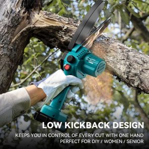 Seesii M6 Plus 6 inch Mini Chainsaw Cordless,2x2000mAh Battery Chainsaw
