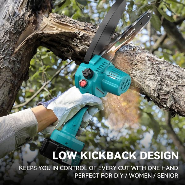 SeeSii M6 Pro Mini Chainsaw 6 Inch Battery Powered with 2*4000mAh Batteries - Image 7