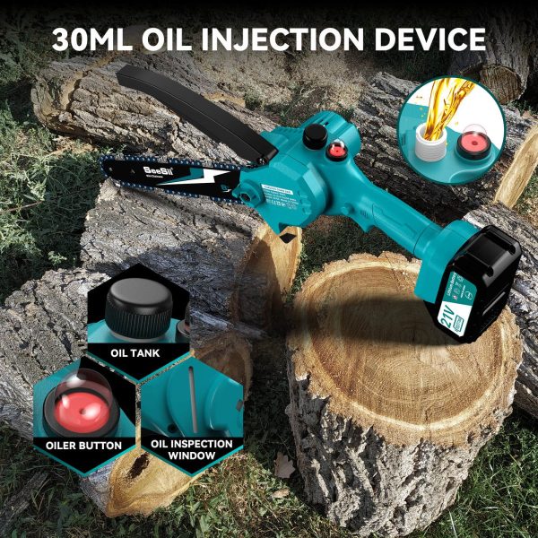 SeeSii M6 Pro Mini Chainsaw 6 Inch Battery Powered with 2*4000mAh Batteries - Image 8