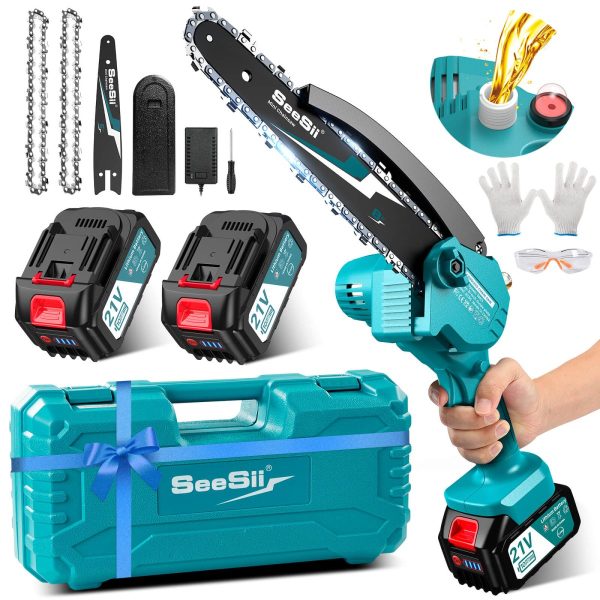 SeeSii M6 Pro Mini Chainsaw 6 Inch Battery Powered with 2*4000mAh Batteries - Image 6