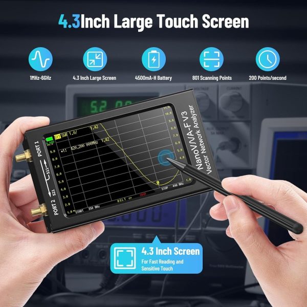Seesii NanoVNA-F V3 4.3'' Vector Network Analyzer 1MHz-6GHz - Image 3