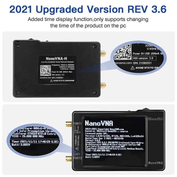 Seesii Nanovna-H 2.8'' Vector Network Analyzer 10KHz-1.5GHz - Image 3