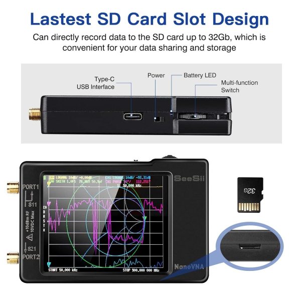 Seesii Nanovna-H 2.8'' Vector Network Analyzer 10KHz-1.5GHz - Image 2