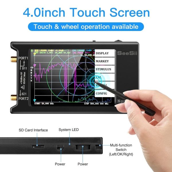 Seesii NanoVNA-H4 4'' Vector Network Analyzer 10KHz-1.5GHz - Image 2