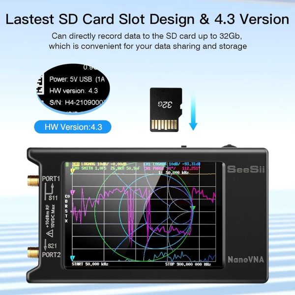 Seesii NanoVNA-H4 4'' Vector Network Analyzer 10KHz-1.5GHz - Image 3