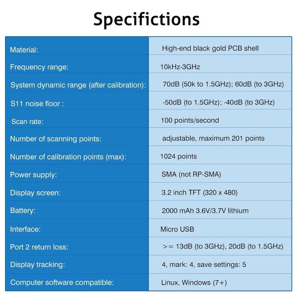 Seesii Nanovna SAA-V2 3.2'' Vector Network Analyzer 10KHz-3GHz - Image 7