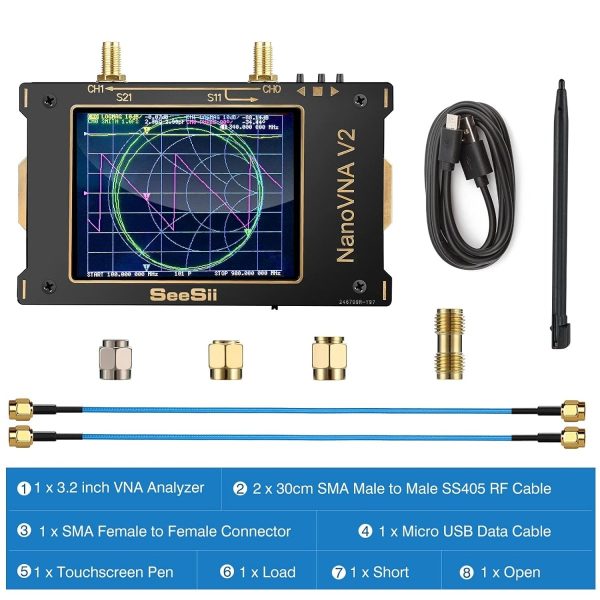 Seesii Nanovna SAA-V2 3.2'' Vector Network Analyzer 10KHz-3GHz - Image 9