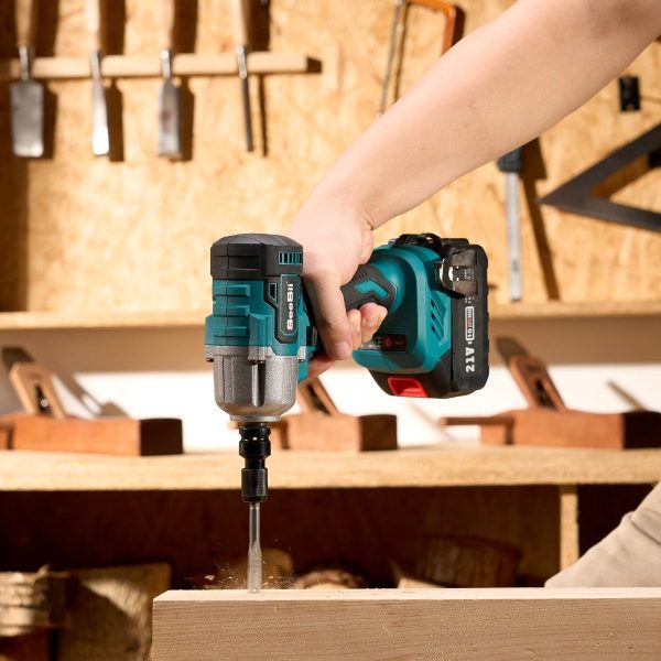Seesii QH150 Impact Driver Kit, 21V Max Torque 1590In-lbs(180N.m) Cordless Impact Driver Set with Two 2.0Ah Battery, 1/4" Hex Chuck Power Impact Drill - Image 2