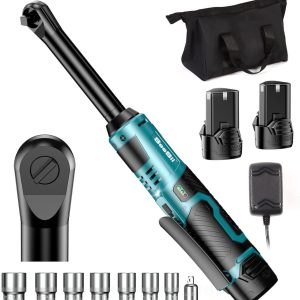 Seesii RT800L 3/8" Cordless Ratchet Wrench, 6" Long Neck, 220RPM