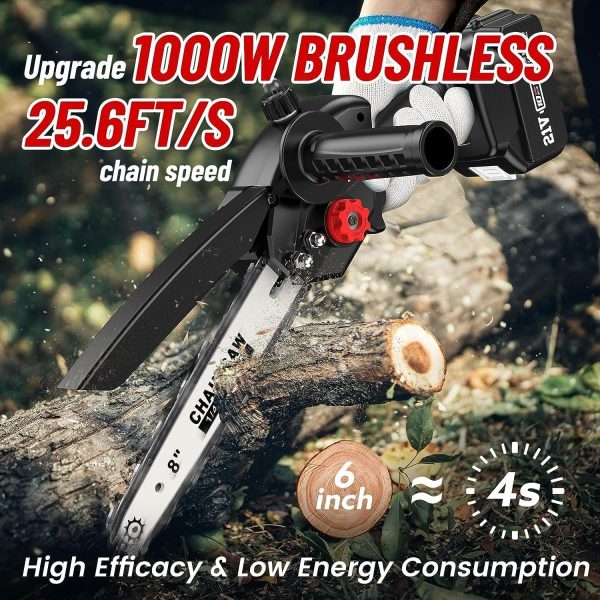 8 In Mini Chain Saw SEESII SC8B Cordless Electric Battery Brushless Chainsaw - Image 5