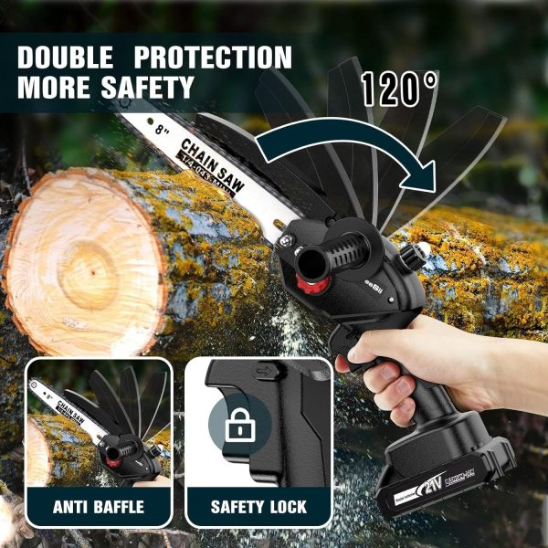 8 In Mini Chain Saw SEESII SC8B Cordless Electric Battery Brushless Chainsaw - Image 9