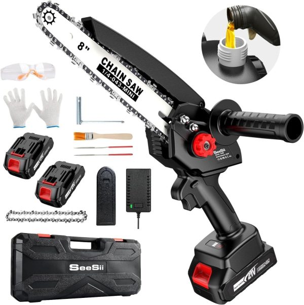 8 In Mini Chain Saw SEESII SC8B Cordless Electric Battery Brushless Chainsaw - Image 3