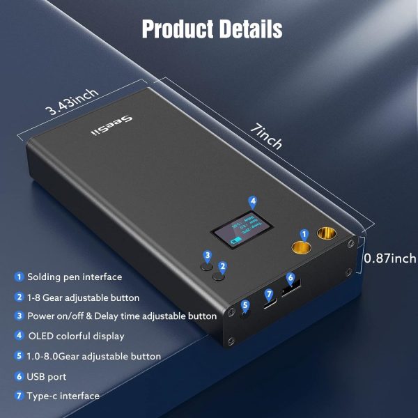 Seesii ‎SE-201 7500mAh Portable Spot Welder 80 Gears Adjustable with LCD Screen - Image 8