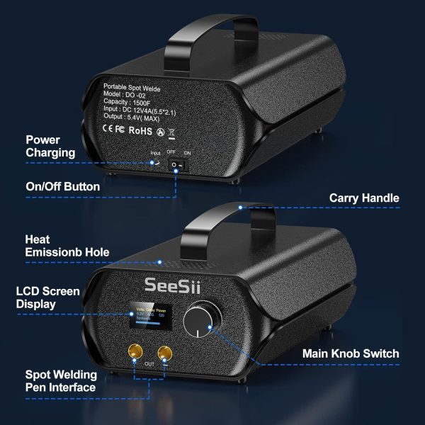 Seesii SE202 Spot Welder with Farad Capacitor 3000F 120 Gears Adjustable - Image 8