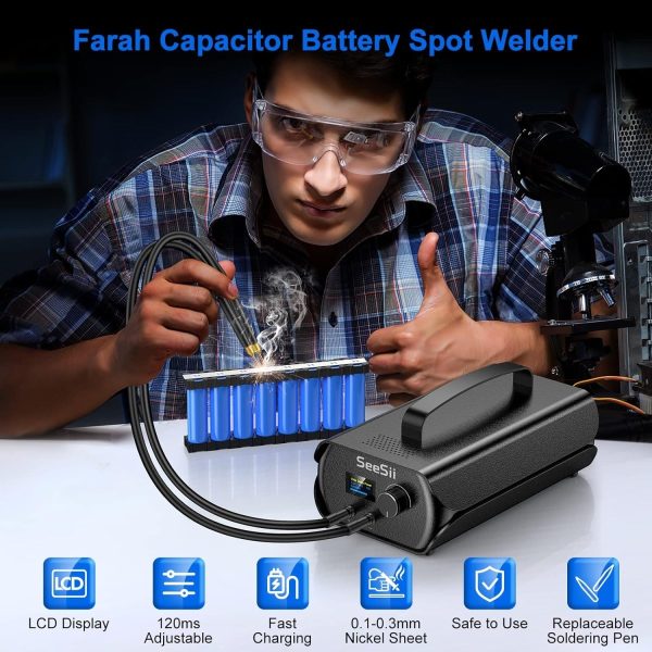 Seesii SE202 Spot Welder with Farad Capacitor 3000F 120 Gears Adjustable - Image 2