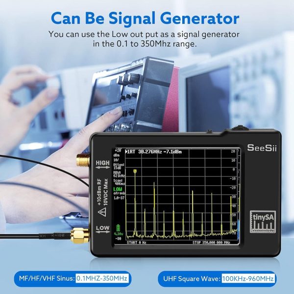 SeeSii TinySA 2.8'' Spectrum Analyzer 100kHz-960MHz with ESD Protect - Image 5