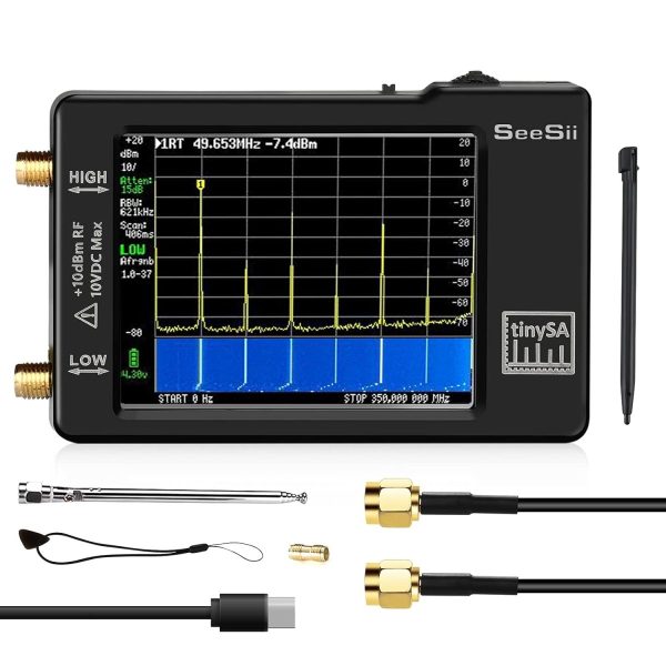 SeeSii TinySA 2.8'' Spectrum Analyzer 100kHz-960MHz with ESD Protect