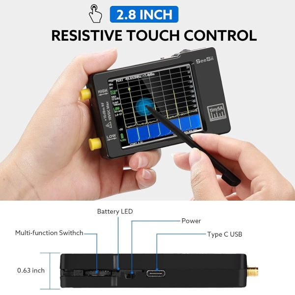 SeeSii TinySA 2.8'' Spectrum Analyzer 100kHz-960MHz with ESD Protect - Image 2