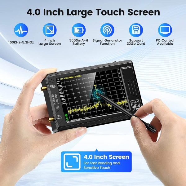 SeeSii TinySA ULTRA 4'' Spectrum Analyzer 100kHz-5.3GHz with 32GB Card - Image 2