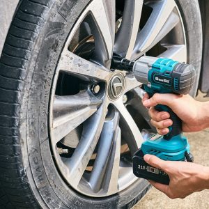 Seesii WH450 3/8" Cordless Impact Wrench, 330Ft-lbs(450N.m), 4.0Ah Battery, 4 Sockets