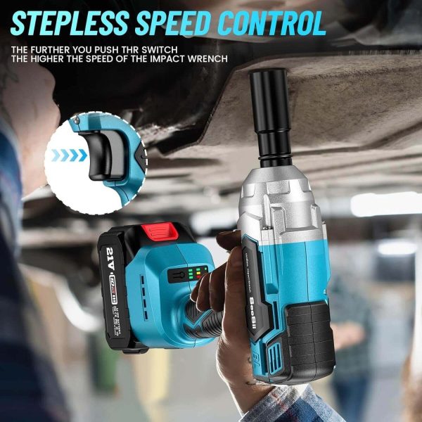 Seesii 1/2 impact wrench with battery and charger - Seesii WH700 - Image 6