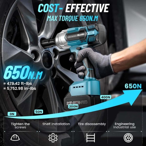 Seesii 1/2 impact wrench with battery and charger - Seesii WH700 - Image 3