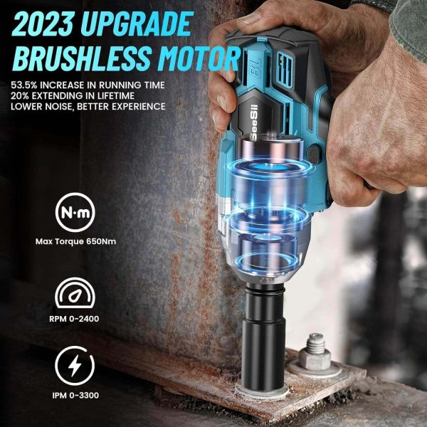 Seesii 1/2 impact wrench with battery and charger - Seesii WH700 - Image 4